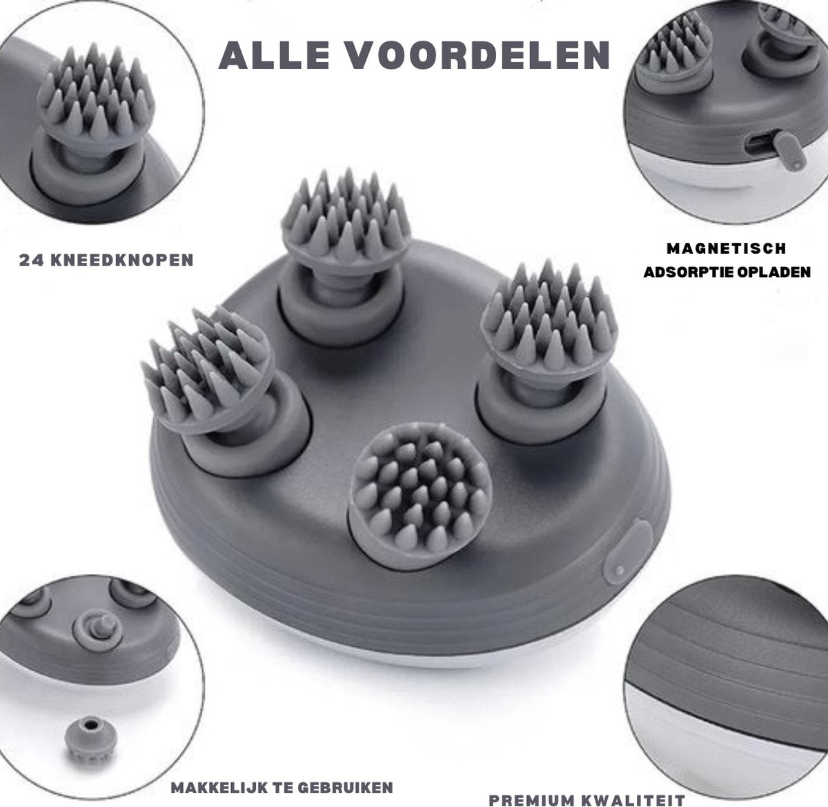 Livista Scalp Massager - Electric - Elektrisch - Hoofdmassage Apparaat - Hoofdmassagespin - Haar Olie Applicator - Hoofdhuid - Massage Borstel - PRO VERSIE
