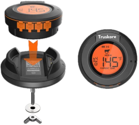 Truskore Vleesthermometer - Smart BBQ Thermometer - Inclusief Bluetooth, App & 2 Meetsondes
