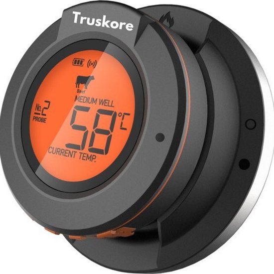 Truskore Vleesthermometer - Smart BBQ Thermometer - Inclusief Bluetooth, App & 2 Meetsondes