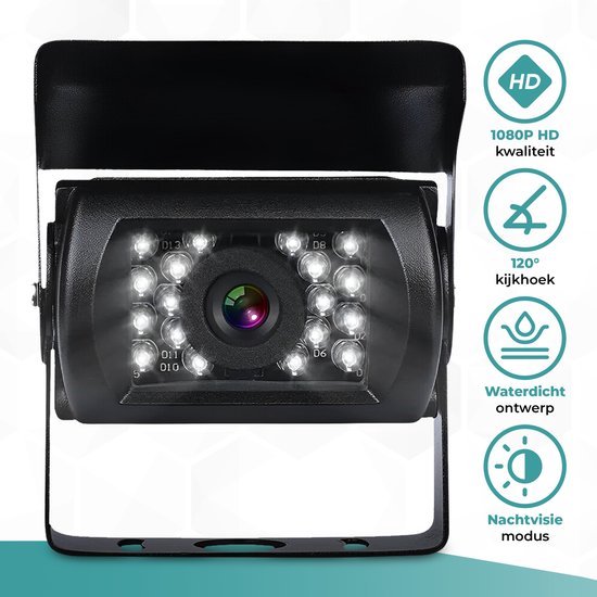 Truskore Bedrade Achteruitrijcamera set met 7 inch scherm - Achteruitrij Camera bedraad voor Auto - Camper - Caravan - Vrachtwagen - Landbouw