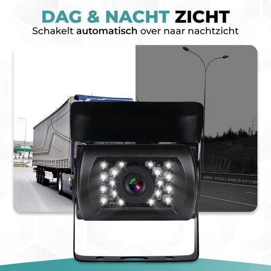 Truskore Bedrade Achteruitrijcamera set met 7 inch scherm - Achteruitrij Camera bedraad voor Auto - Camper - Caravan - Vrachtwagen - Landbouw