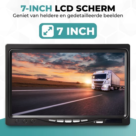 Truskore Bedrade Achteruitrijcamera set met 7 inch scherm - Achteruitrij Camera bedraad voor Auto - Camper - Caravan - Vrachtwagen - Landbouw