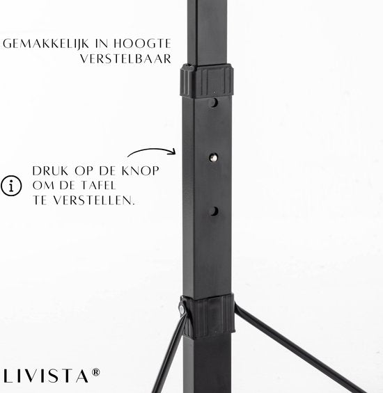 Livista® Laptoptafel - Bijzettafel Laptop - Inklapbare tafel - Wit - Opvouwbaar