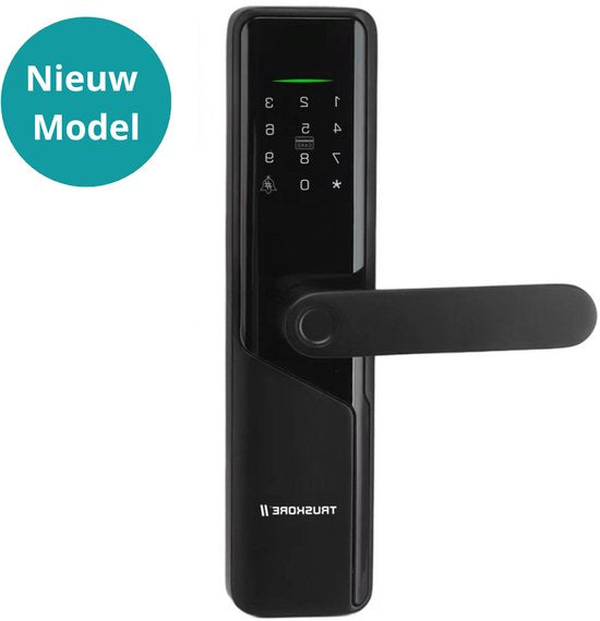 Truskore Smart Lock - Slim Deurslot - Werkt Op Batterijen - Deurklink Met Vingerafdruk - Intelligent Smartlock - Codevergrendeling - Kantoorslot Smart Deurklink - Met App