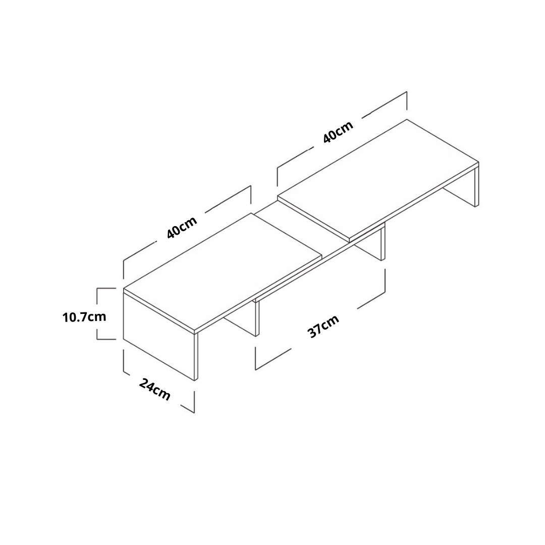 Livista Monitor Verhoger & Standaard – Geschikt voor 1 of 2 Schermen – Verstelbaar Bureau Organizer – Zwart