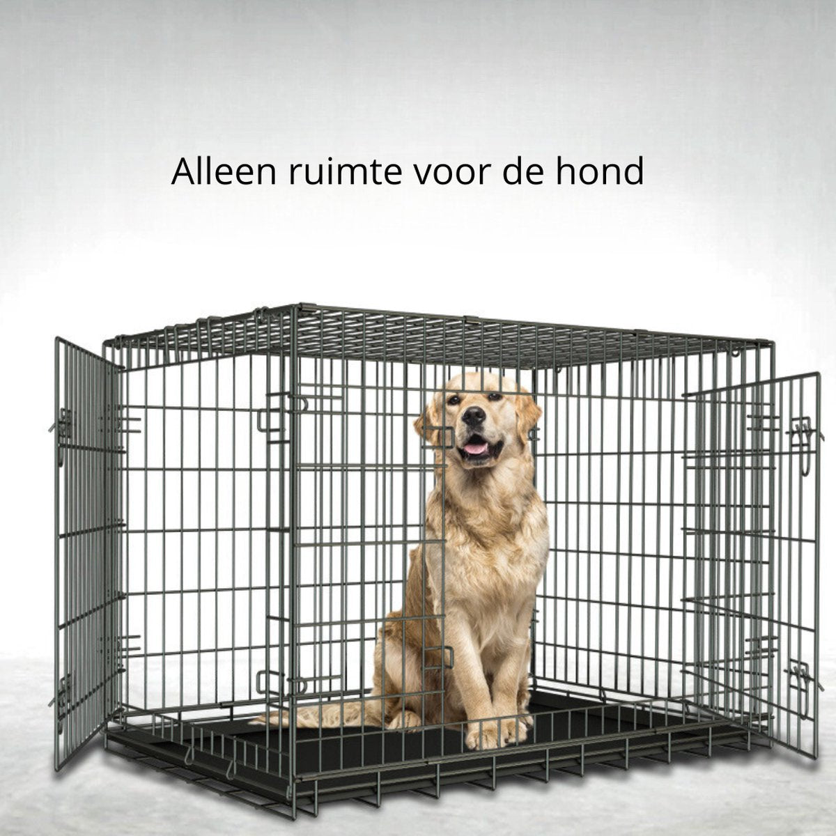 Livista® - Metalen Hondenkennel XL – Inclusief PVC Lade – Met Handgrepen – 2 Deuren – Duurzaam en Praktisch – 107x76x68cm
