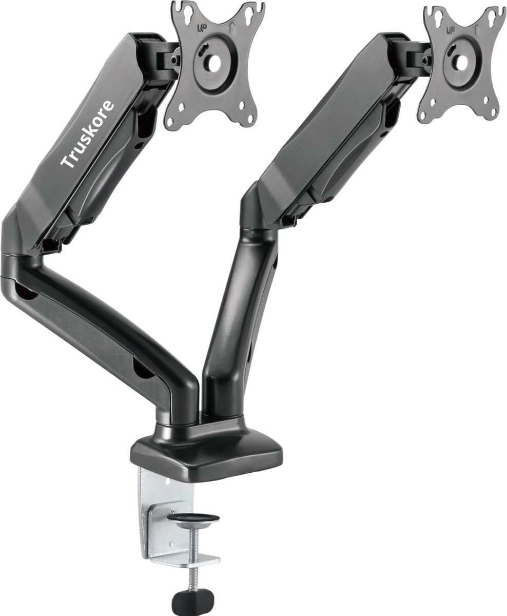 Truskore Dubbele Monitor arm - Monitor Beugel voor 13-32 Inch - Verstelbaar - Universeel - Zwart