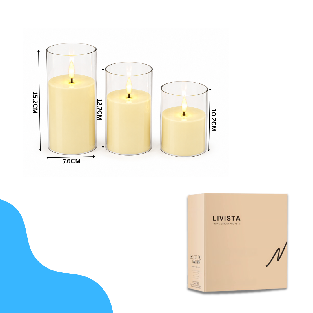 Livista LED Kaarsen – 6 Stuks – Elektrische Kaarsen met Afstandsbediening – Timer – Dimbaar – 3 Formaten