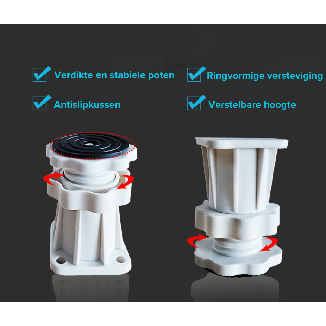 Livista® - Verstelbare Wasmachinestandaard - Wit - Max.300 kg - Geschikt voor Koelkast/Wasmachine/Droger/Vrieskast - Universele Standaard