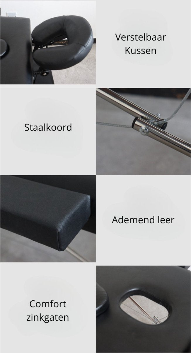 Livista® Multifunctionele Massagetafel - Opvouwbaar - Hoogwaardig Schuim - Verstelbare Hoogte (8 standen) - Draagvermogen 250KG - Inclusief Opbergtas