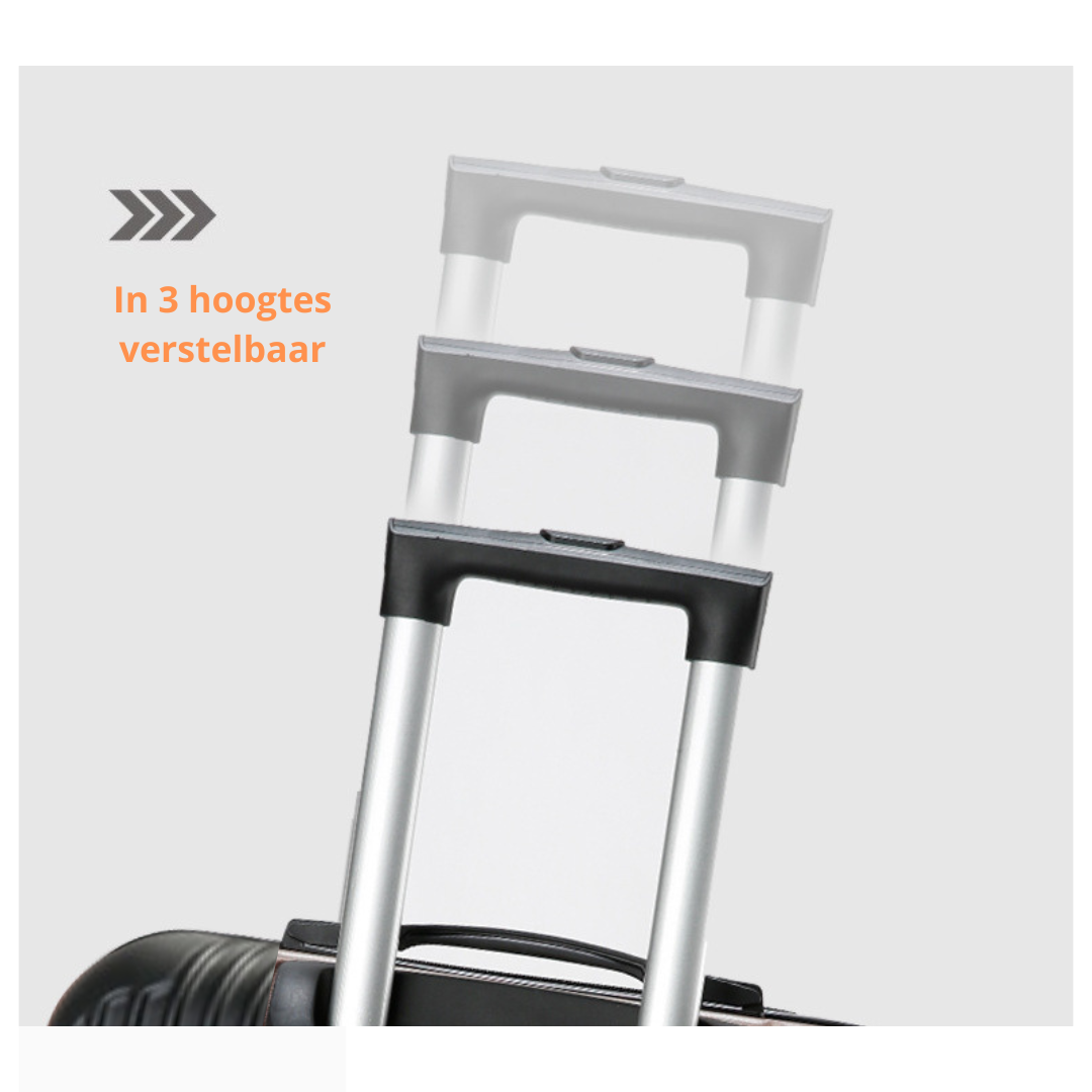 Livista® Kofferset - 3-delig - 35L handbagage + 65L en 100L ruimbagage - Lichtgewicht - Trolley - Zwart