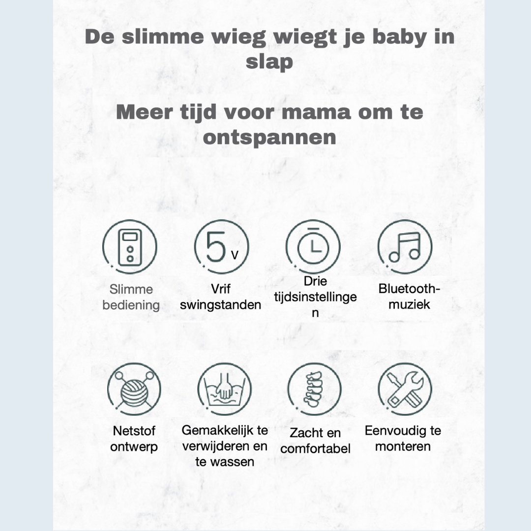 Livista® - Elektrische Wipstoel voor Baby's - BabySchommelstoel - Baby Swing - 5 Verstelbare Schommelniveaus - 3 Timerinstellingen - Intelligente Dubbele Bediening