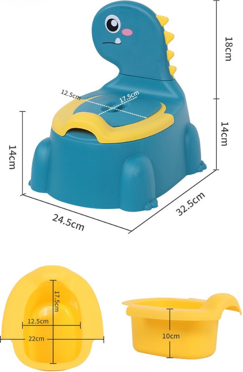 Livista® Kinderpotje - Dino Ontwerp - Potje met Deksel - Kinderen Plaspot - Comfortabel Baby Potje