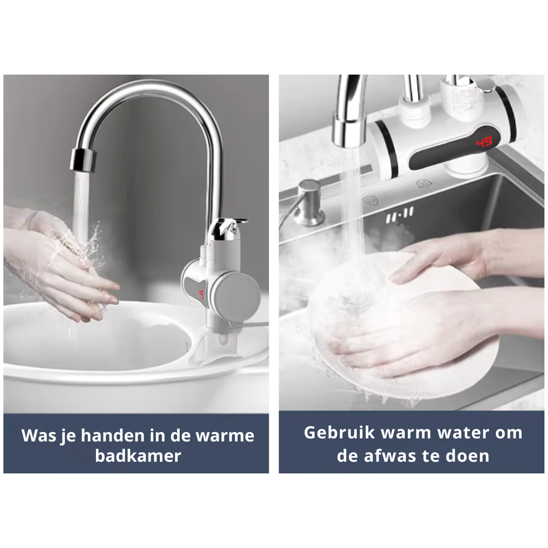 Truskore Elektrische Waterkraan – 360° Draaibare Instant Kraan – Digitale Temperatuurweergave – Eenvoudige Installatie – 3000W