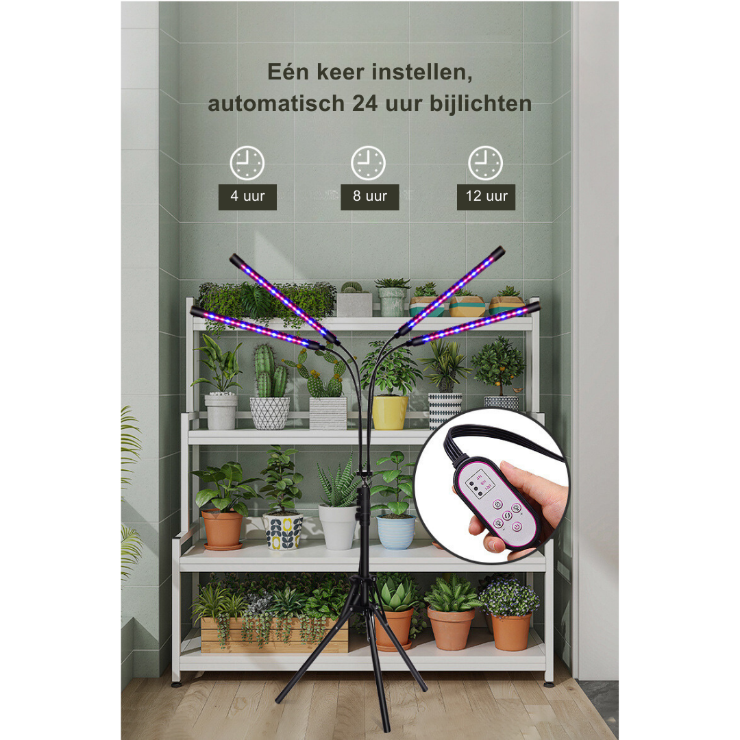 Livista® - LED Planten Groeilamp – Vouwbaar Standaard – Volledig Spectrum – Instelbare Timer – Voor Planten, Aquariums en Zaadkieming