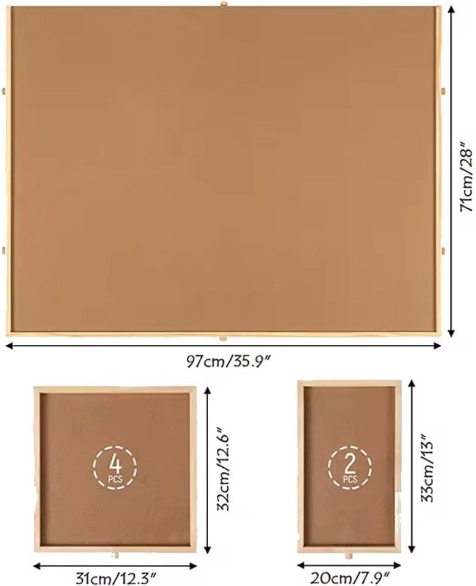 Livista Puzzelplaat voor 1500 Puzzelstukjes met 6 Lades – Puzzelbord met Opbergsysteem -Puzzelmat van Hout – Puzzeltafel