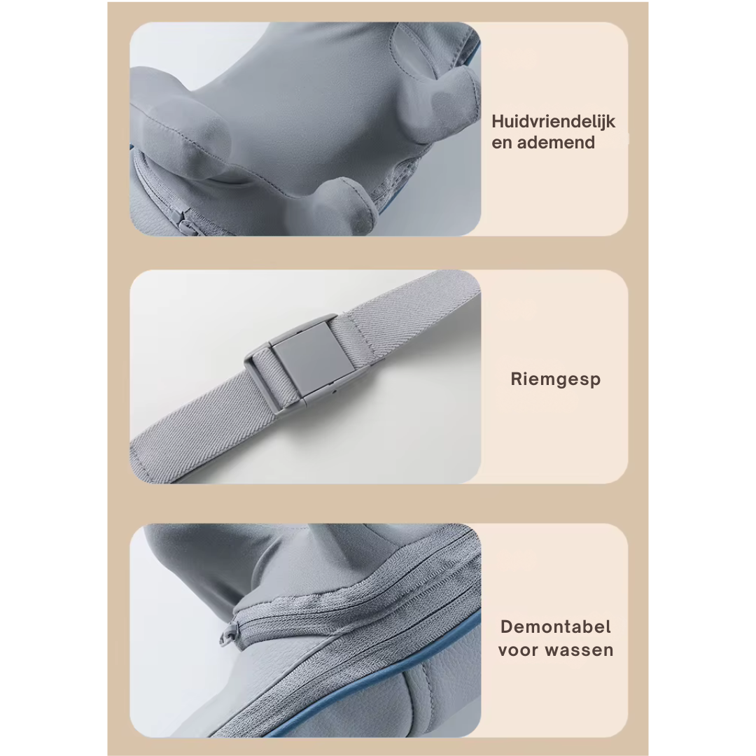 Livista Draagbare Nekmassageapparaat - Elektrische Nek- en Schoudermassage - Ontspanning en Pijnverlichting - Verwarming - Betere Bloedsomloop