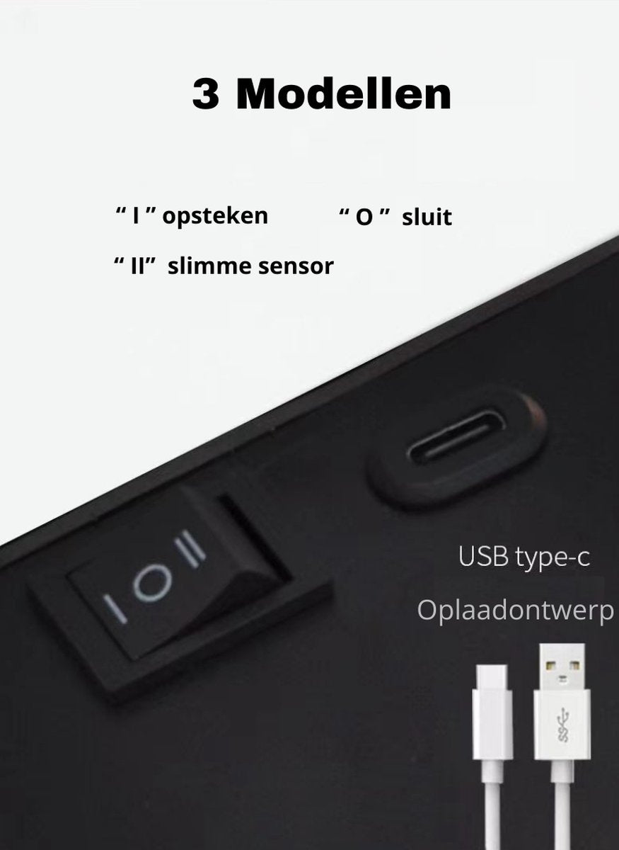 Livista® - Oplaadbare LED Wandlamp 2-Delige Set - Zwart Aluminium Behuizing - Met PIR Sensor - Magnetisch Ontwerp - USB-C Opladen - Draadloos Nachtlampje voor Binnengebruik