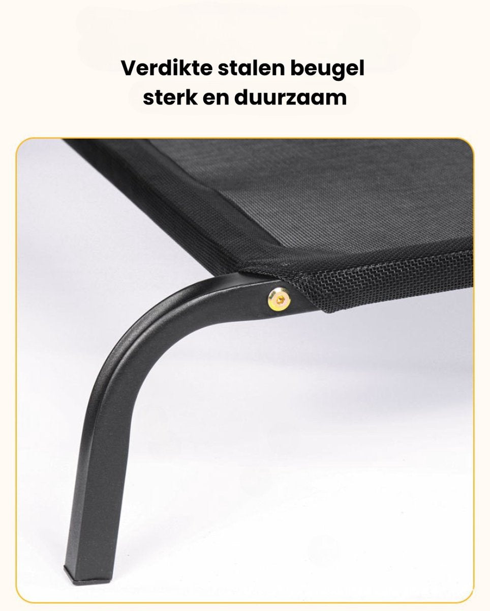 Livista® Vierseizoenen Huisdierbed - Afneembaar en Wasbaar - Verhoogd en Vochtbestendig - Geschikt voor Grote Honden - Maximale Draagkracht 100 kg - Afmetingen 122x70 cm - Zwart