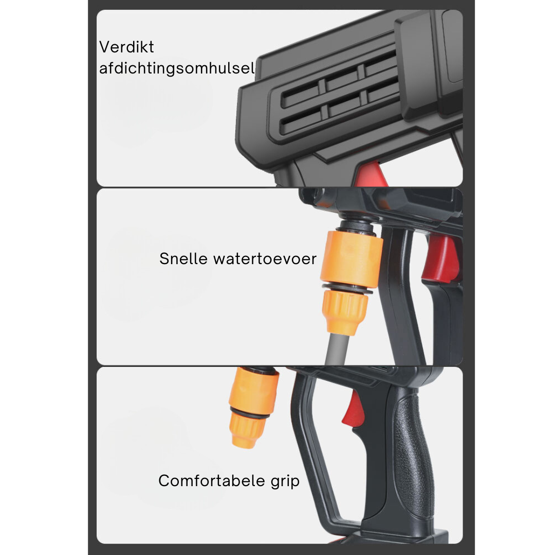 Truskore - Hogedrukreiniger – Inclusief 2 Batterijen – Geschikt voor Auto, Tuin, Balkon en Meer – Krachtigere Reinigingskracht