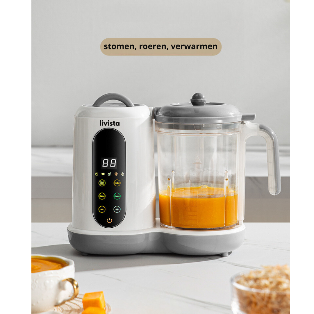 Livista® - Baby Blender en Stoomkoker – Grote Capaciteit – Babyvoeding Verwerkingsmachine – Stomen, Mixen en Verwarmen – Voor Gezonde Babyvoeding