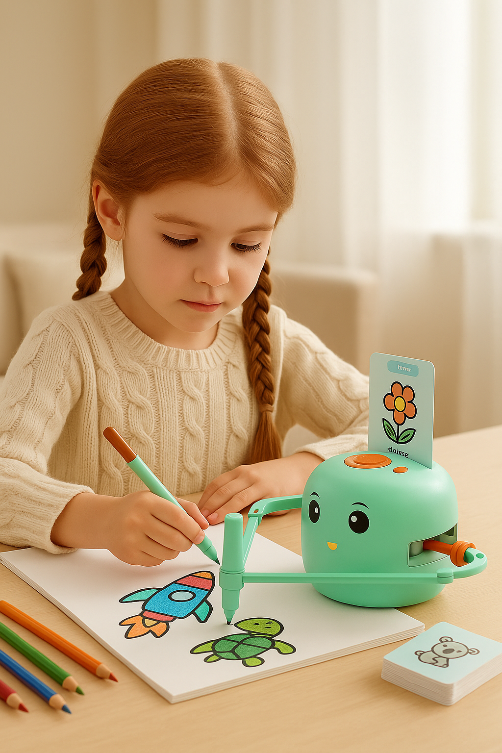 Tekenrobot - Leren Tekenen - Montessori Speelgoed - Educatief Speelgoed - Tekenen Kinderen - Robot Speelgoed - Motoriek Speelgoed - Verjaardag Cadeau