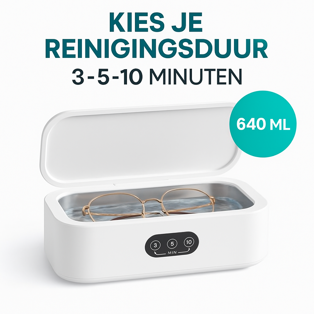 Livista Ultrasoon Reiniger - XXL 640ml - Ultrasoonreinigers - Brillenbad - Ultrasoon Reiniger voor Brillen - Brillenreiniger - Sieraden Reiniger - Grootste Inhoud in Klasse
