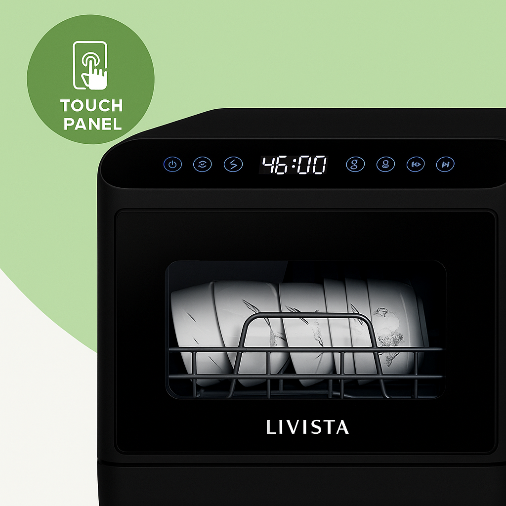 Livista Mini Vaatwasser incl APP - Vaatwasser - Vaatwasser Vrijstaand - Afwasmachine - Camping Vaatwasser - Zwart