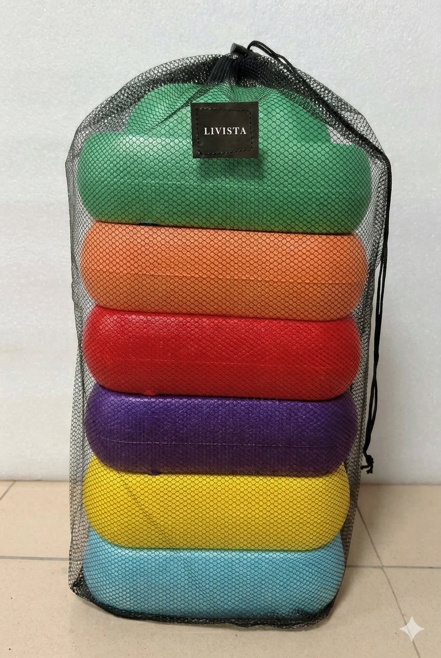 Livista Stapelstenen - Balanceerstenen - regenboog - 6 stuks - Balans speelgoed - Vierkant