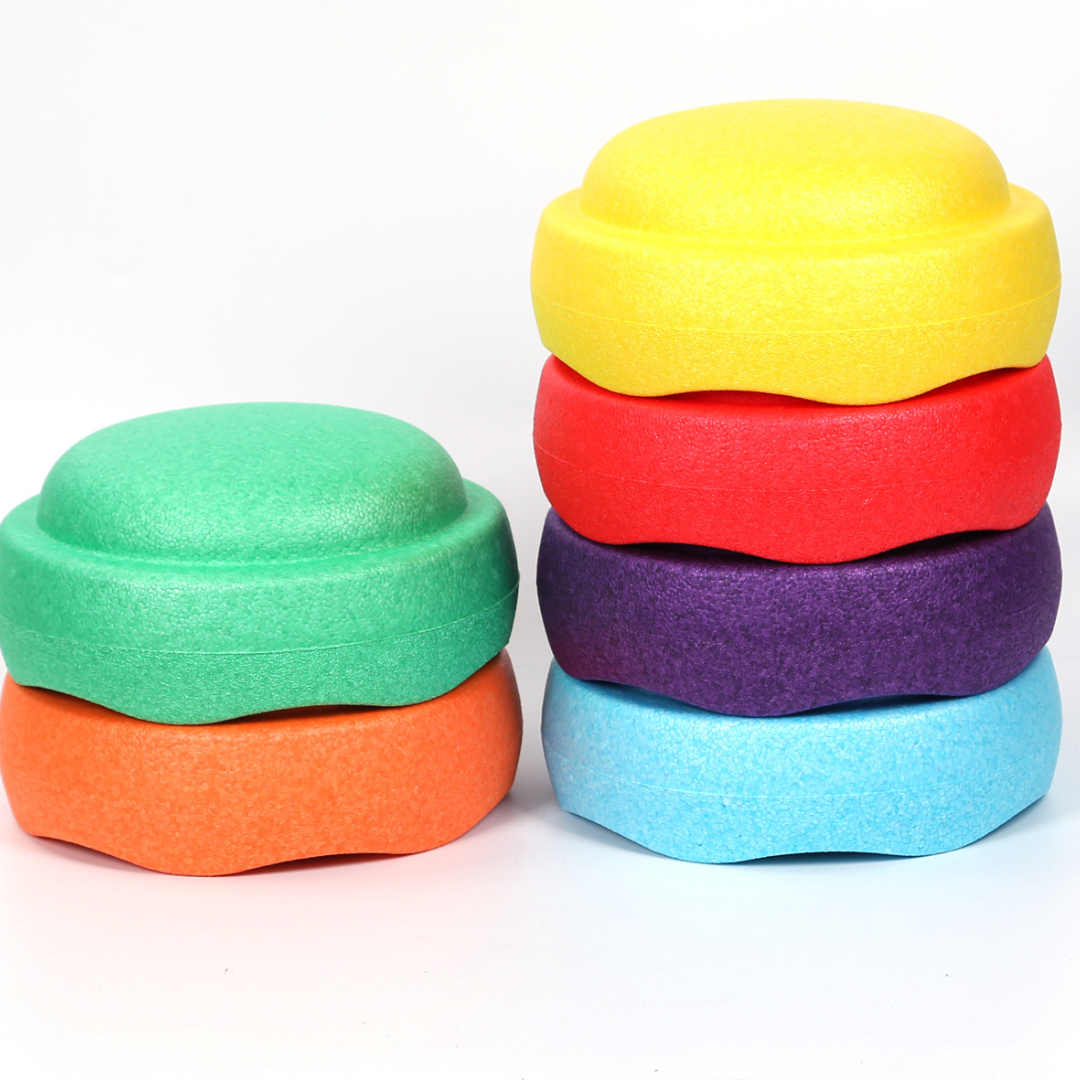 Livista Stapelstenen - Balanceerstenen - regenboog - 6 stuks - Balans speelgoed - Rond