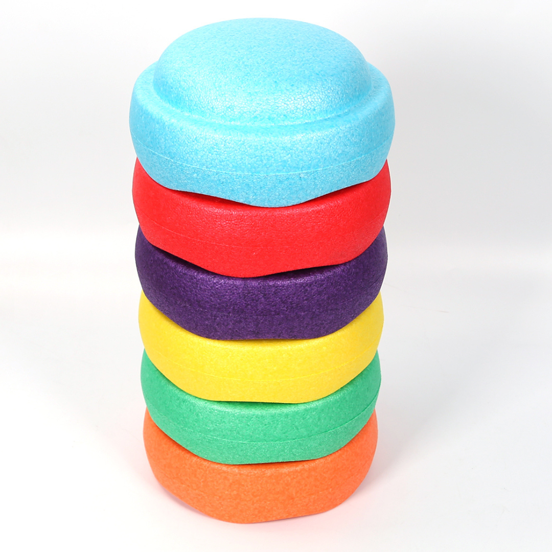 Livista Stapelstenen - Balanceerstenen - regenboog - 6 stuks - Balans speelgoed - Rond