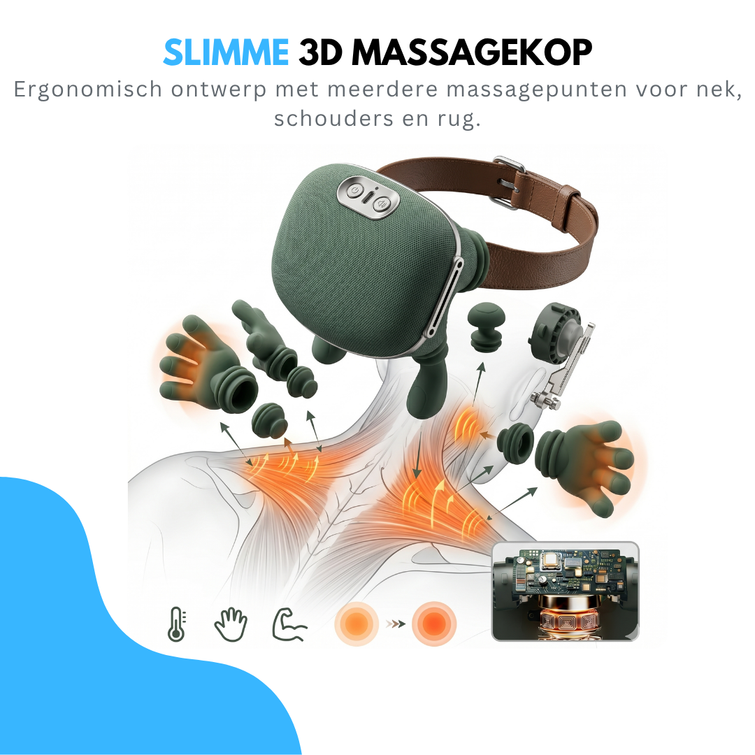 Livista Nekmassage Apparaat - Verwarmde Massagehand - Shiatsu Massagekussen - LED-Display - Massagekussen Draadloos - Shiatsu Massage Apparaat - Arm, Rug, Been & Nekmassage Apparaat met Infrarood- Groen - 3 standen