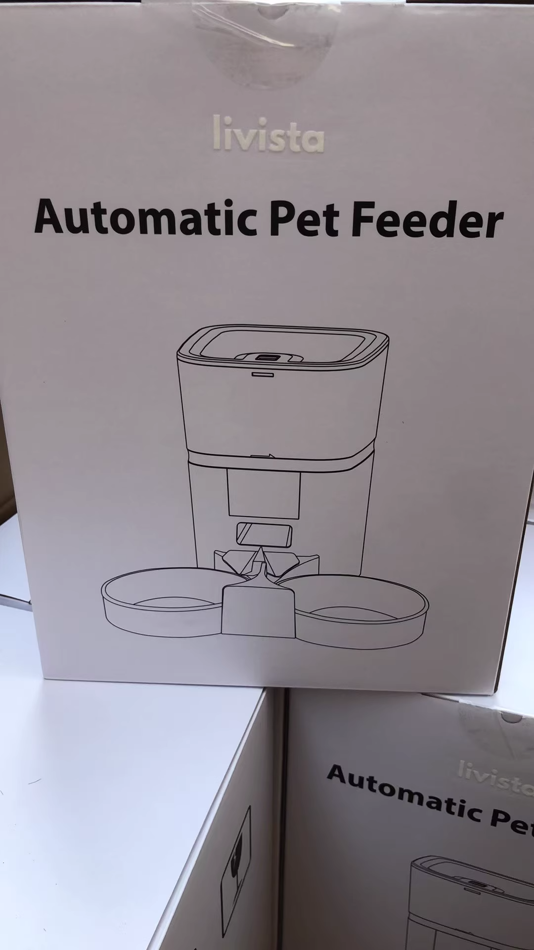 Livista Automatische Voerbak Kat en Hond - Twee Voerbakken - met App - 4 L - Zwart