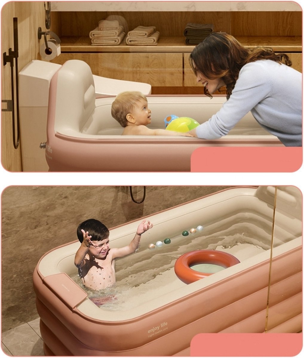 Livista® Premium - Luxe Opblaasbaar Bad - Roze - Inclusief Air-Pomp - 1.6 Meter - Opblaasbaar ligbad - Opblaasbare badkuip - Zitbad
