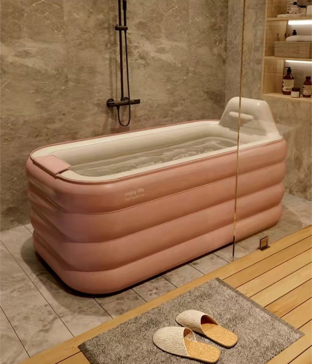 Livista® Premium - Luxe Opblaasbaar Bad - Roze - Inclusief Air-Pomp - 1.6 Meter - Opblaasbaar ligbad - Opblaasbare badkuip - Zitbad