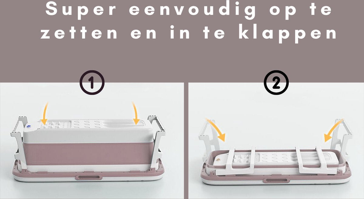Livista Opvouwbaar Bad voor in douche XL (Roze) - Inclusief Thermometer & Onderwater LED Lichten - Volwassenen