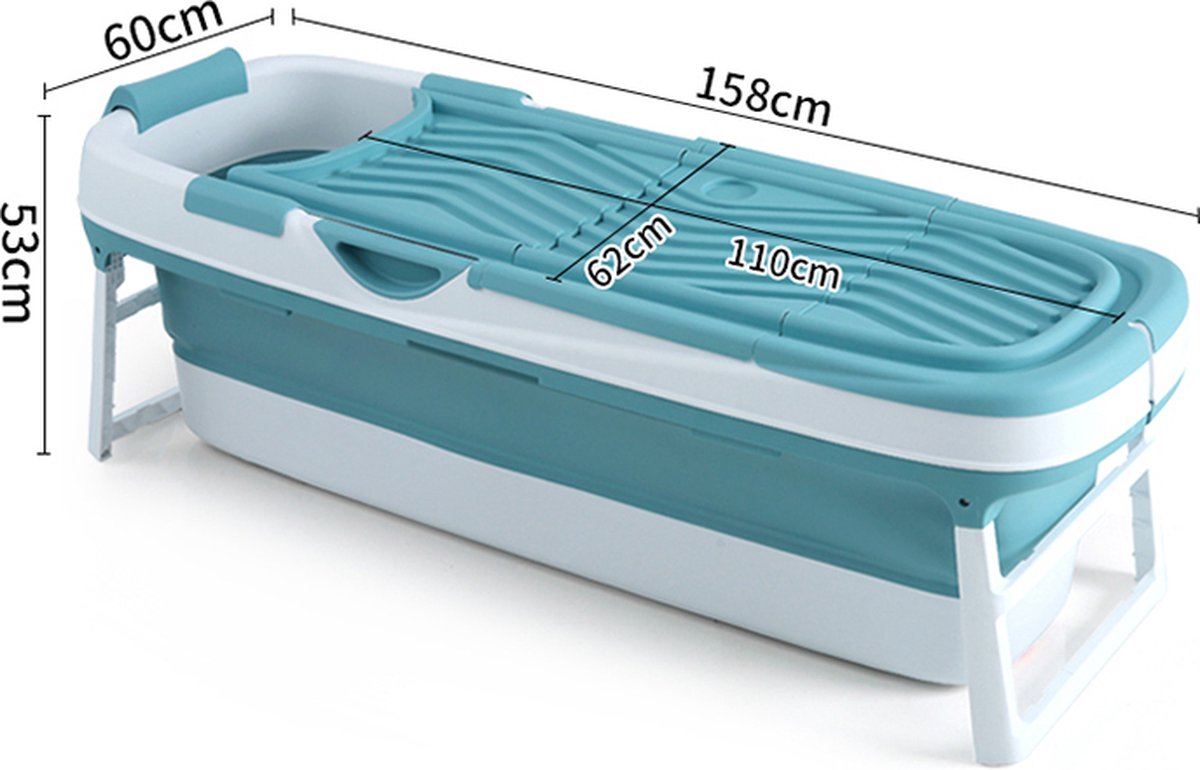 Livista Opvouwbaar Bad XXL (Blauw) - Inclusief Onderwater LED Lichten en Rugkussen