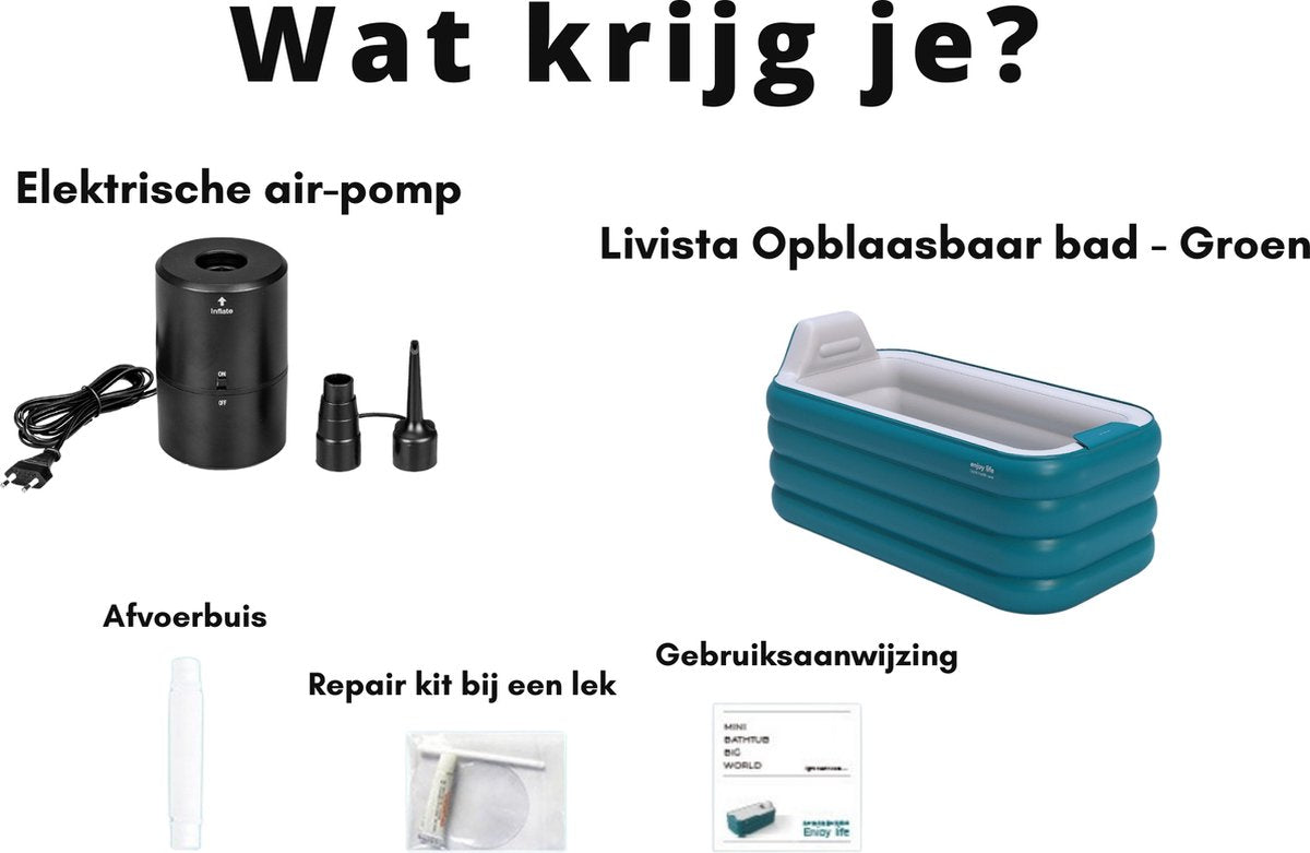 Livista Premium Luxe Opblaasbaar Bad (Groen) - Inclusief Luchtpomp