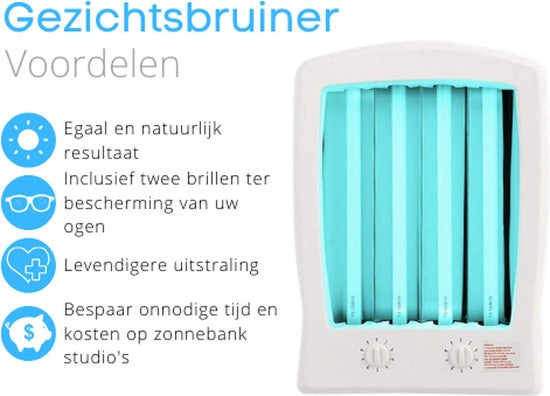Livista - Gezichtsbruiner - Inclusief garantie! - Zonnebank - UV Lamp - Geschikt voor thuis gebruik - Inclusief beschermende bril - Verschillende standen - Zonnelamp - Zonnebruiner - Supper Tanning