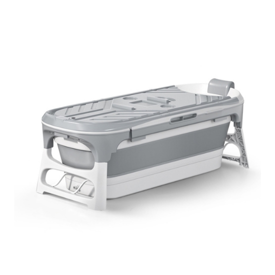 Livista® - Opvouwbaar bad - Bad Grijs - Zitbad - Inklapbaar - Bath Bucket - 152 CM LANG - XL - Incl. Rugkussen en Bad Accessoires
