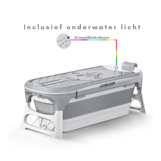 Livista® - Opvouwbaar bad - Bad Grijs - Zitbad - Inklapbaar - Bath Bucket - 152 CM LANG - XL - Incl. Rugkussen en Bad Accessoires