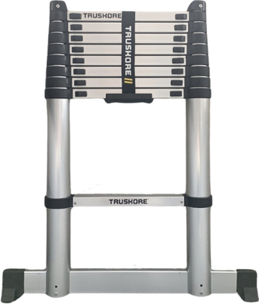 Truskore® Telescopische ladder 3.2 meter - Aluminium - Professionele Vouwladder - Telescoop ladder - Stevig & Vertrouwd - Soft Close - Volgens EU en NL veiligheidsnormen