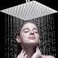 Livista® - Douche Set - Regendouche en Handdouche - Verstelbare Hoogte 75-105 cm - Vierkant Design - Electroplated Zilverkleurige Afwerking - Duurzame Messing Omsteller voor Badkamer