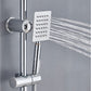 Livista® - Douche Set - Regendouche en Handdouche - Verstelbare Hoogte 75-105 cm - Vierkant Design - Electroplated Zilverkleurige Afwerking - Duurzame Messing Omsteller voor Badkamer