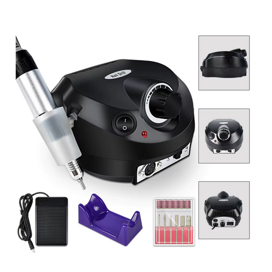 Livista® Nagelfreesmachine - Multifunctionele Elektrische Nagelfrees - 35.000 RPM Professionele Polijst en Verwijderingsmachine - Hoge Kwaliteit - Geschikt voor Handen/Voeten - Voetpedaalbediening - Zwart