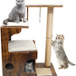 Livista® Kattenhuis - Kattentoren met Pluche Kussen - Duurzaam Houten Design - Sisal Krabzuil - 66x42x88 CM