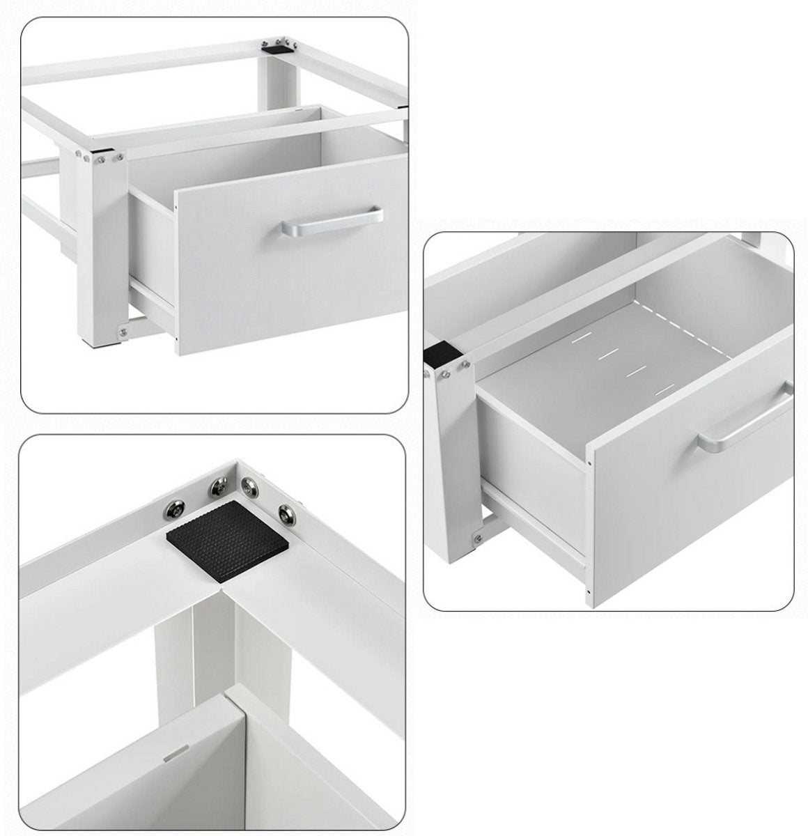 Livista Wasmachine onderkast met lades - Wasmachine kast - Opbergkast - Wasmachine onderkast - 63x54x31 cm - Wit