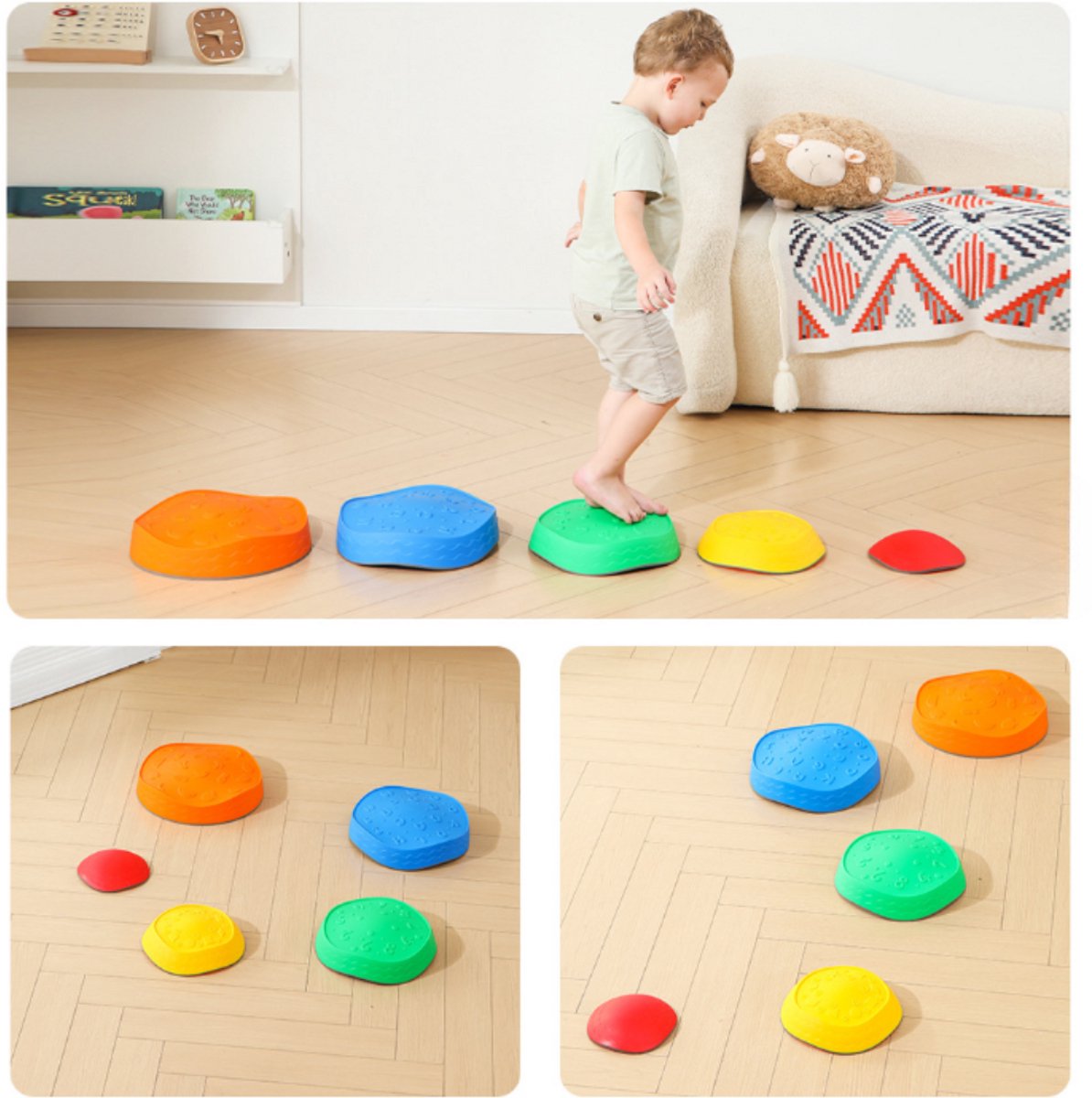 Livista Stapelstenen - Stapstenen - Rivierstenen - Voor Kinderen - Stepping Stones - Balansstenen - Balansspeelgoed - Heuveltoppen - Educatief/Montessori Speelgoed - Evenwicht