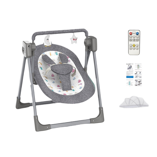 Livista® - Elektrische Wipstoel voor Baby's - BabySchommelstoel - Baby Swing - 5 Verstelbare Schommelniveaus - 3 Timerinstellingen - Intelligente Dubbele Bediening