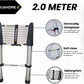 Truskore® Telescopische ladder 2.0 meter - Aluminium - Professionele Vouwladder - Telescoop ladder - Stevig & Vertrouwd - Soft Close - Volgens EU en NL veiligheidsnormen